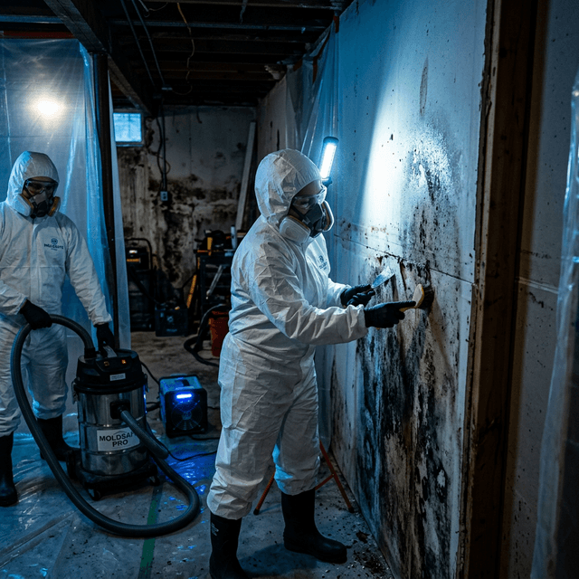 Mold containment barrier and negative air machine set up in a Gilbert, AZ home